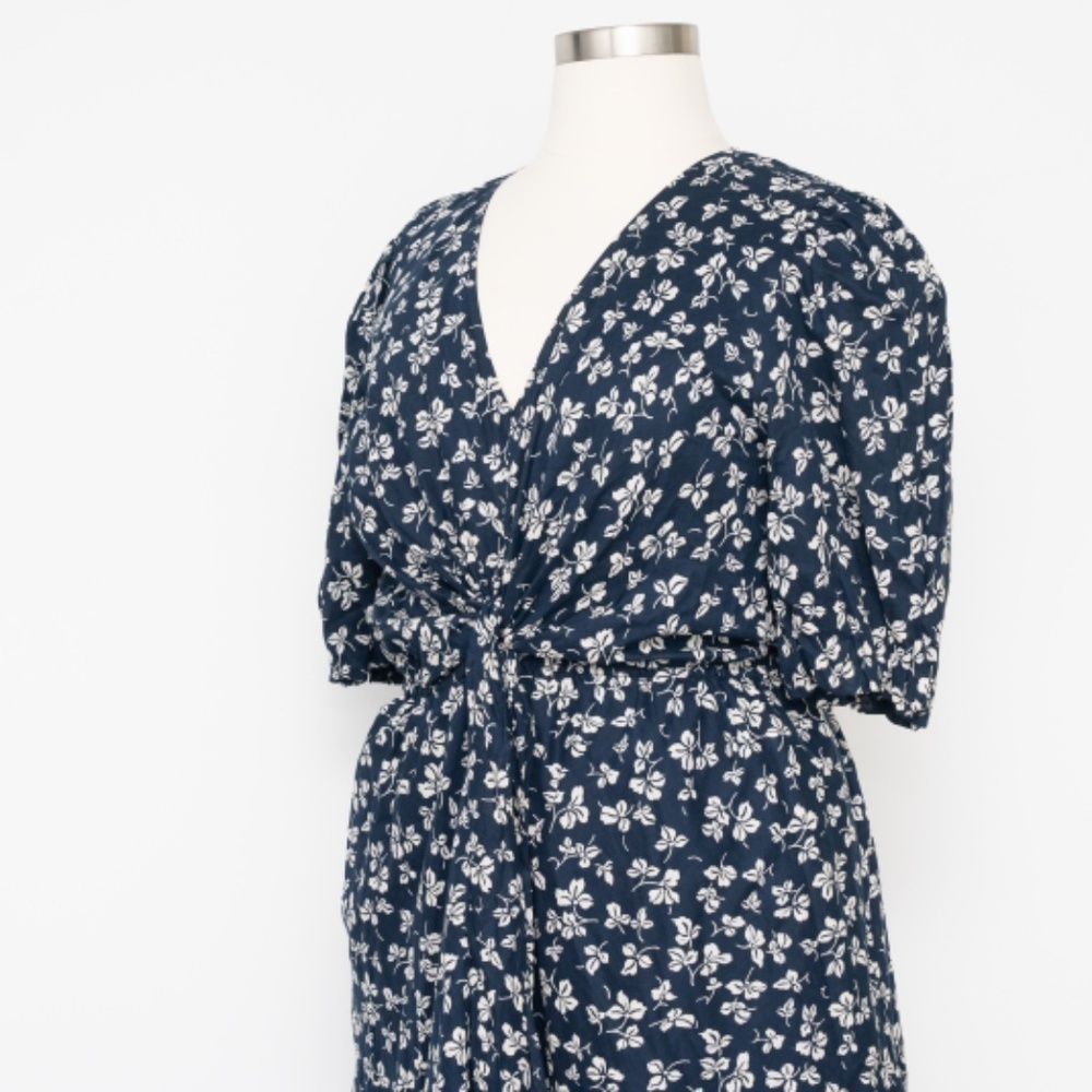 Lauren Ralph Lauren. 80s Puff Sleeve Floral Cotton Voile Dress. - Picture 8 of 13